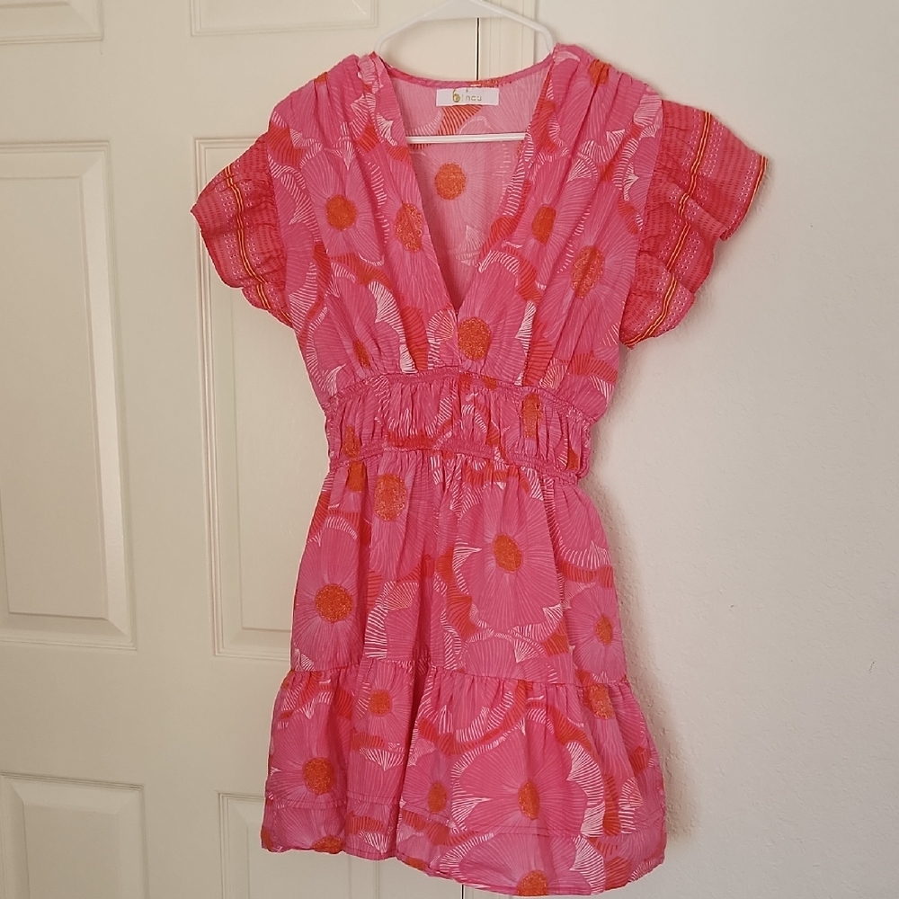 Bindu Milla Fuschia Floral Dress Size Small - Picture 4 of 15